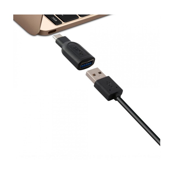 Ksix bxadapc01 black / adaptador usb-c (m) a usb-a (h)
